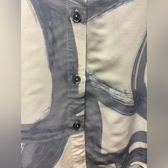 NIC+ZOE White and Gray Relaxed Button Down Shirt - Picture 3 of 7